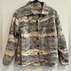 VINTAGE‎ Life Style Button Down Abstract Printed Jacket